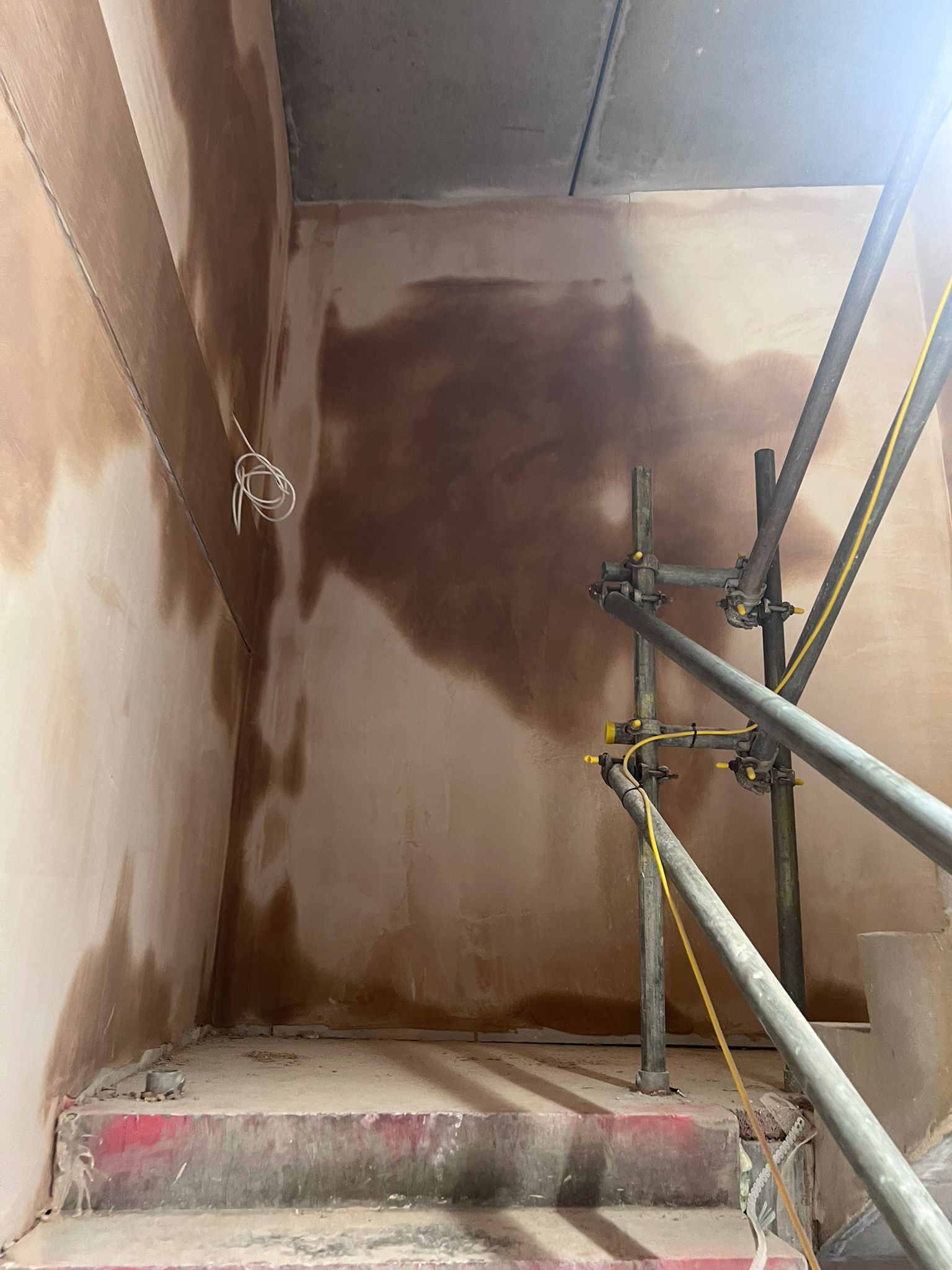 Full room freshly plastered